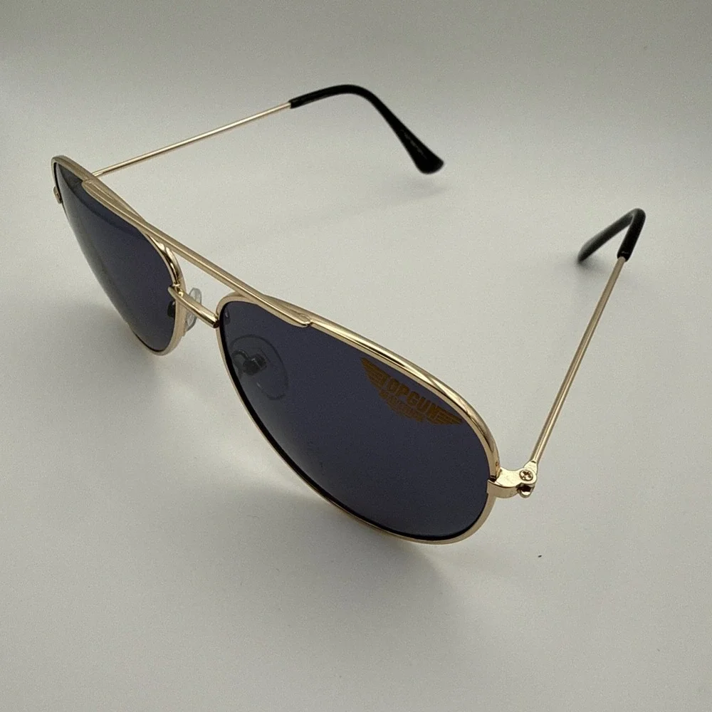 Top Gun Maverick Gold Frame Aviator Sunglasses Aviators Dark Smoke Lenses